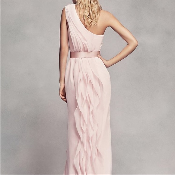 White by Vera Wang One Shoulder Dress in Blush - Picture 2 of 8